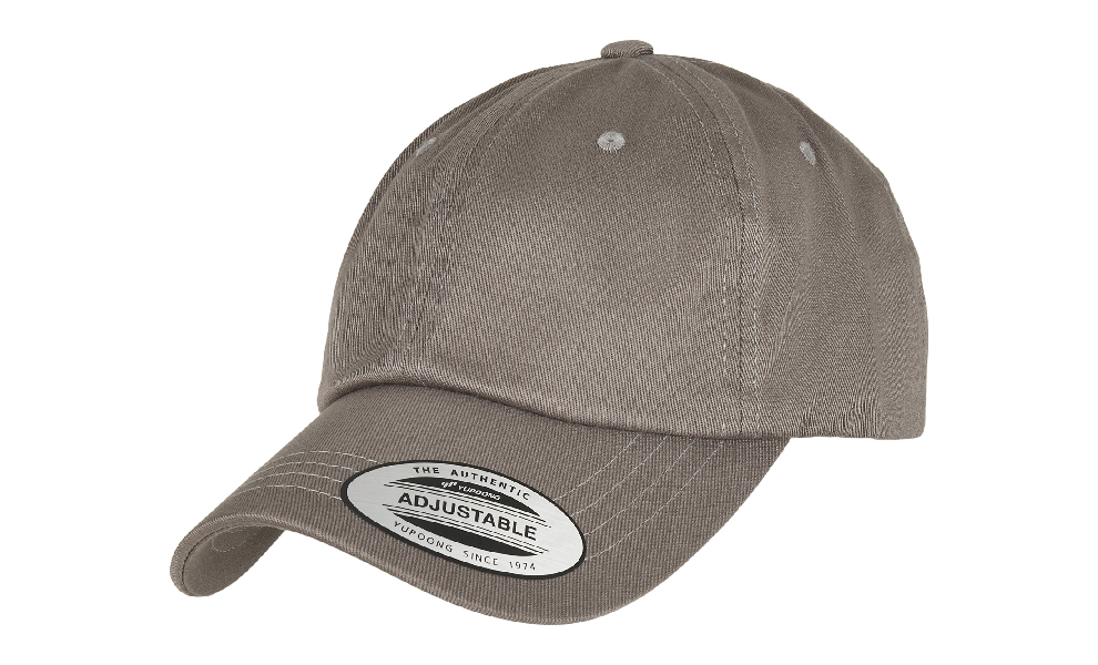 Czapki z daszkiem - Czapka z bawełny organicznej Dad hat - Flexfit 6245OC - Light Grey - RAVEN - koszulki reklamowe z nadrukiem, odzież reklamowa i gastronomiczna