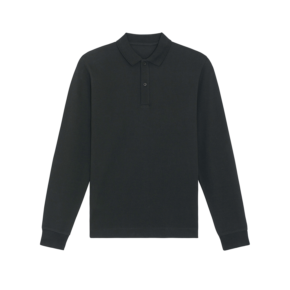 Koszulki Polo - Koszulka polo z długim rękawem unisex Prepster Longsleeve - STPU332 - Black - RAVEN - koszulki reklamowe z nadrukiem, odzież reklamowa i gastronomiczna