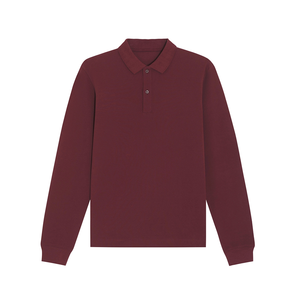 Koszulki Polo - Koszulka polo z długim rękawem unisex Prepster Longsleeve - STPU332 - Burgundy - RAVEN - koszulki reklamowe z nadrukiem, odzież reklamowa i gastronomiczna