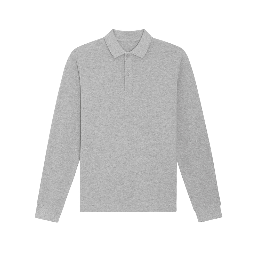 Koszulki Polo - Koszulka polo z długim rękawem unisex Prepster Longsleeve - STPU332 - Heather Grey - RAVEN - koszulki reklamowe z nadrukiem, odzież reklamowa i gastronomiczna