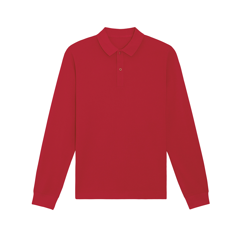 Koszulki Polo - Koszulka polo z długim rękawem unisex Prepster Longsleeve - STPU332 - Red - RAVEN - koszulki reklamowe z nadrukiem, odzież reklamowa i gastronomiczna