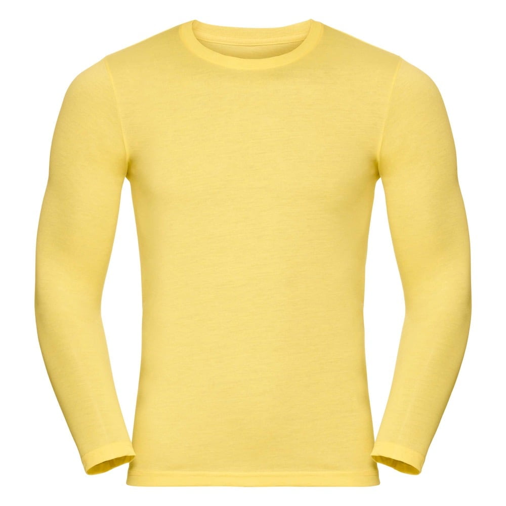 Koszulki T-Shirt - Męski longsleeve HD - Russell R-167M-0 - Yellow Marl - RAVEN - koszulki reklamowe z nadrukiem, odzież reklamowa i gastronomiczna