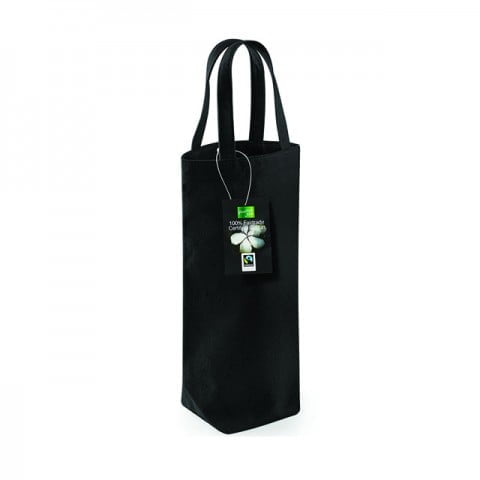 Torby i plecaki - Fairtrade Cotton Bottle Bag - W620 - Black - RAVEN - koszulki reklamowe z nadrukiem, odzież reklamowa i gastronomiczna