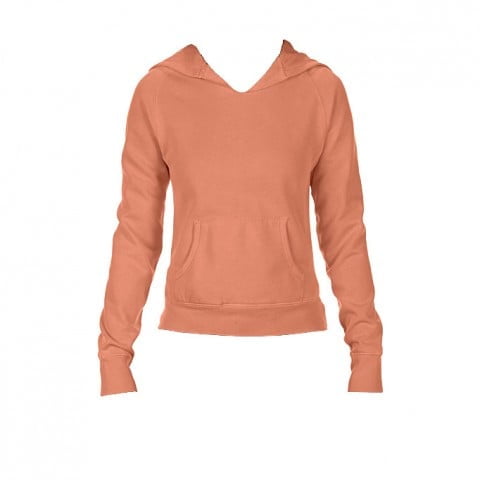 Bluzy - Damska bluza Hooded CC - Comfort Colors 1595 - Neon Red Orange - RAVEN - koszulki reklamowe z nadrukiem, odzież reklamowa i gastronomiczna