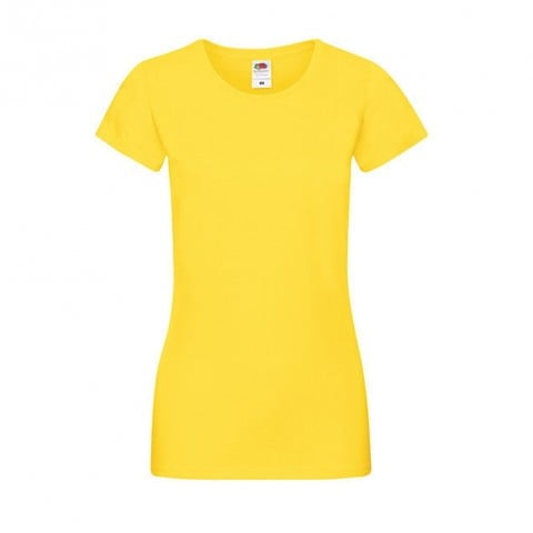 Koszulki T-Shirt - Damska koszulka Sofspun® - Fruit of the Loom 61-414-0 - Yellow - RAVEN - koszulki reklamowe z nadrukiem, odzież reklamowa i gastronomiczna