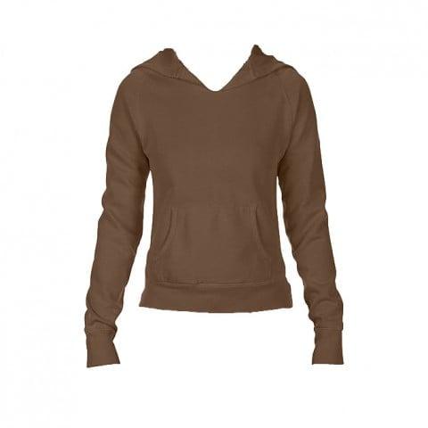 Bluzy - Damska bluza Hooded CC - Comfort Colors 1595 - Brown - RAVEN - koszulki reklamowe z nadrukiem, odzież reklamowa i gastronomiczna