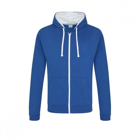 Bluzy - Bluza dwukolorowa Varsity Zoodie - Just Hoods JH053 - Royal Blue/Arctic White - RAVEN - koszulki reklamowe z nadrukiem, odzież reklamowa i gastronomiczna