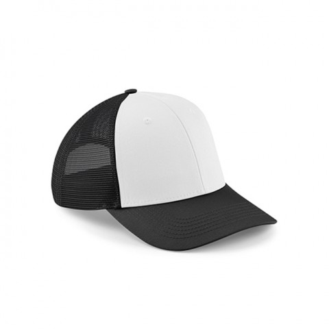 Czapki z daszkiem - Czapka 6-panelowa Snapback Trucker - Beechfield B647 - Black/White - RAVEN - koszulki reklamowe z nadrukiem, odzież reklamowa i gastronomiczna