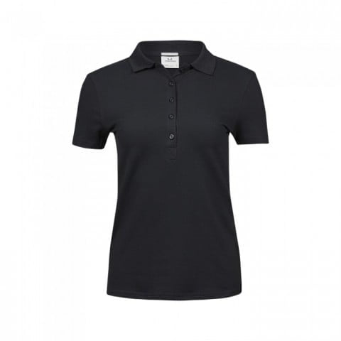 Koszulki Polo - Damska koszulka polo Luxury Stretch - Tee Jays 145 - Black - RAVEN - koszulki reklamowe z nadrukiem, odzież reklamowa i gastronomiczna