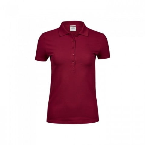 Koszulki Polo - Damska koszulka polo Luxury Stretch - Tee Jays 145 - Deep Red - RAVEN - koszulki reklamowe z nadrukiem, odzież reklamowa i gastronomiczna