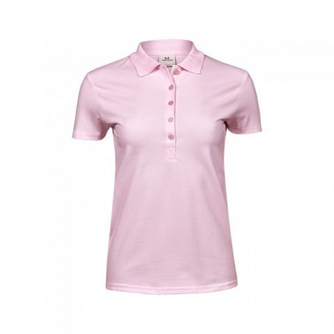 Koszulki Polo - Damska koszulka polo Luxury Stretch - Tee Jays 145 - Light Pink - RAVEN - koszulki reklamowe z nadrukiem, odzież reklamowa i gastronomiczna