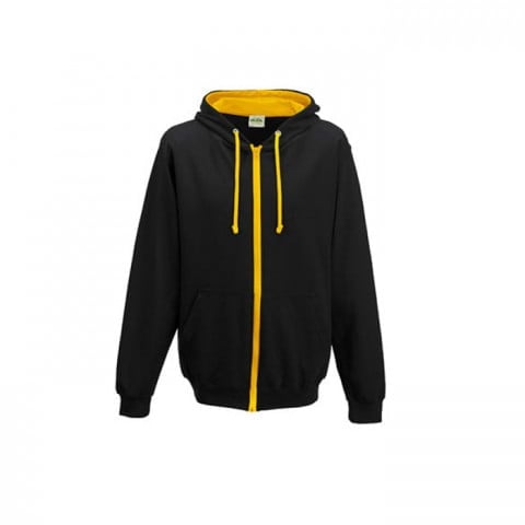 Bluzy - Bluza dwukolorowa Varsity Zoodie - Just Hoods JH053 - Jet Black/Gold - RAVEN - koszulki reklamowe z nadrukiem, odzież reklamowa i gastronomiczna