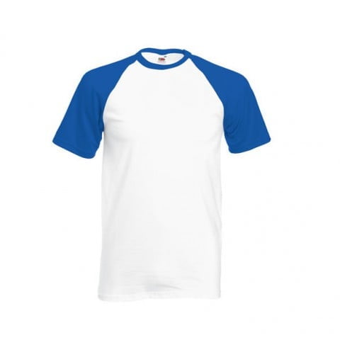 Koszulki T-Shirt - Koszulka Baseball Unisex - Fruit of the Loom 61-026-0 - White/Royal - RAVEN - koszulki reklamowe z nadrukiem, odzież reklamowa i gastronomiczna