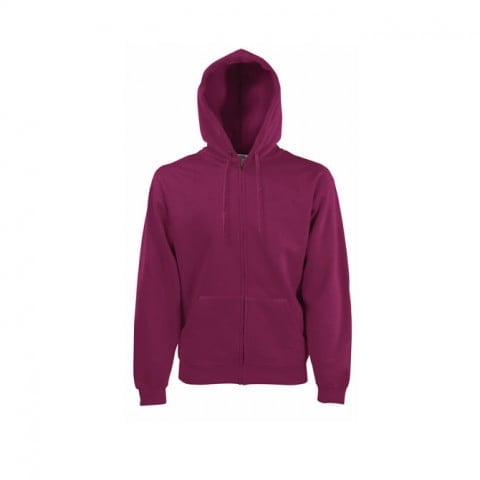 Bluzy - Bluza z zamkiem Premium Hooded - Fruit of the Loom 62-034-0 - Burgundy - RAVEN - koszulki reklamowe z nadrukiem, odzież reklamowa i gastronomiczna