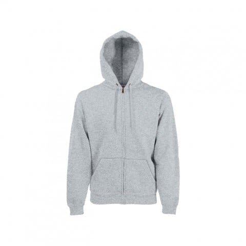 Bluzy - Bluza z zamkiem Premium Hooded - Fruit of the Loom 62-034-0 - Heather Grey - RAVEN - koszulki reklamowe z nadrukiem, odzież reklamowa i gastronomiczna