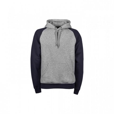 Bluzy - Męska dwukolorowa bluza Hooded - Tee Jays 5432 - Heather Grey/Navy - RAVEN - koszulki reklamowe z nadrukiem, odzież reklamowa i gastronomiczna