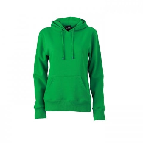 Bluzy - Damska bluza bez zamka Hooded Jacket - James & Nicholson JN051 - Fern Green - RAVEN - koszulki reklamowe z nadrukiem, odzież reklamowa i gastronomiczna