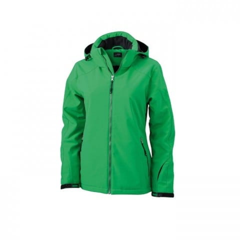 Kurtki - Damski zimowy softshell Wintersport - JN 1053 - Green - RAVEN - koszulki reklamowe z nadrukiem, odzież reklamowa i gastronomiczna