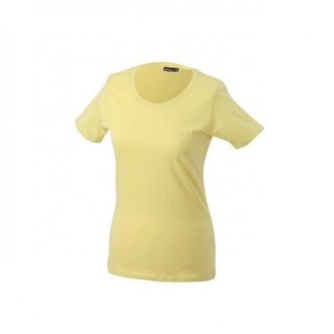 Koszulki T-Shirt - Damska koszulka Basic-T - James & Nicholson JN901 - Light Yellow - RAVEN - koszulki reklamowe z nadrukiem, odzież reklamowa i gastronomiczna