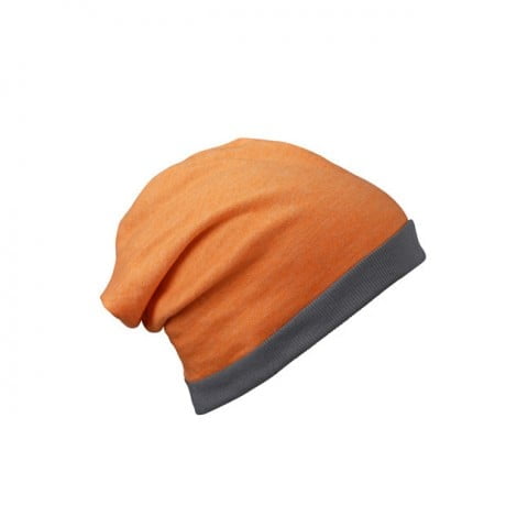 Czapki zimowe i akcesoria - Czapka letnia Heather Beanie - Myrtle Beach MB6577 - Orange Melange/Dark Grey - RAVEN - koszulki reklamowe z nadrukiem, odzież reklamowa i gastronomiczna