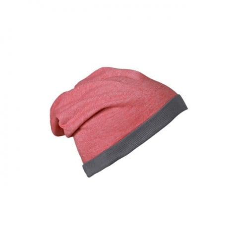 Czapki zimowe i akcesoria - Czapka letnia Heather Beanie - Myrtle Beach MB6577 - Red Melange/Dark Grey - RAVEN - koszulki reklamowe z nadrukiem, odzież reklamowa i gastronomiczna