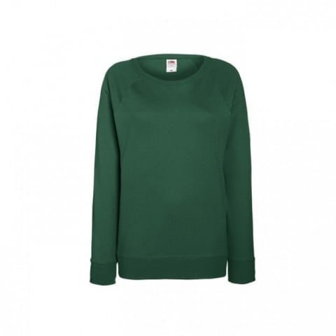 Bluzy - Damska bluza Lightweight Raglan - Fruit of the Loom 62-146-0 - Bottle Green - RAVEN - koszulki reklamowe z nadrukiem, odzież reklamowa i gastronomiczna