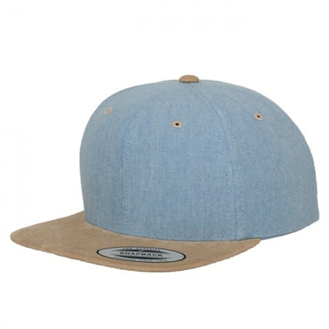 niebieski snapback flexfit z zamszu