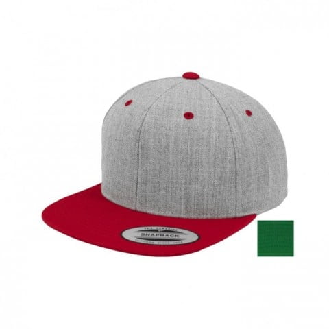 szaro-czerwony snapback flexfit z haftem