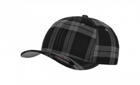 Czapki z daszkiem - Czapka Flexfit Tartan Plaid - 6197 - Black/Grey - RAVEN - koszulki reklamowe z nadrukiem, odzież reklamowa i gastronomiczna