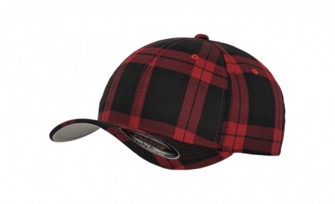 Czapki z daszkiem - Czapka Flexfit Tartan Plaid - 6197 - Black/Red - RAVEN - koszulki reklamowe z nadrukiem, odzież reklamowa i gastronomiczna