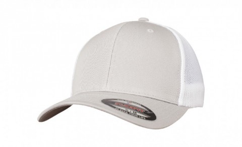 Czapki z daszkiem - Czapka dwukolorowa Trucker Mesh - Flexfit 6511T - Silver/White - RAVEN - koszulki reklamowe z nadrukiem, odzież reklamowa i gastronomiczna