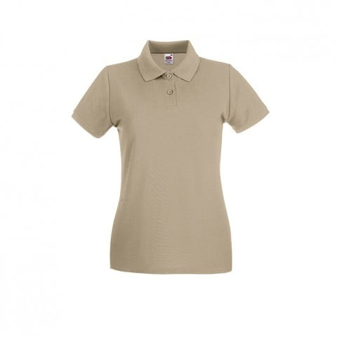 Koszulki Polo - Damska koszulka polo Premium Lady-Fit - 63-030-0 - Khaki - RAVEN - koszulki reklamowe z nadrukiem, odzież reklamowa i gastronomiczna