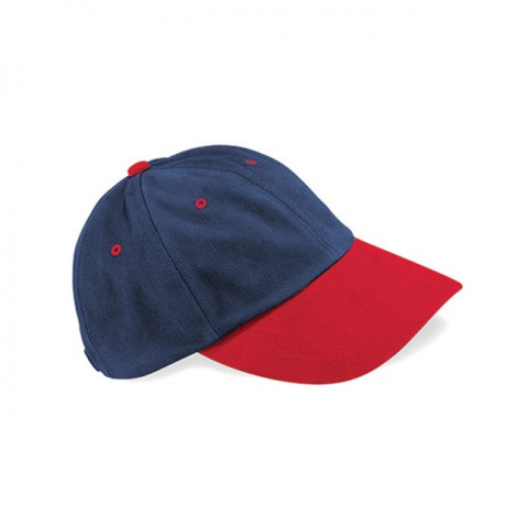 Czapki z daszkiem - Czapka niskoprofilowa Heavy Brushed Cotton - Beechfield B57 - French Navy/Classic Red - RAVEN - koszulki reklamowe z nadrukiem, odzież reklamowa i gastronomiczna