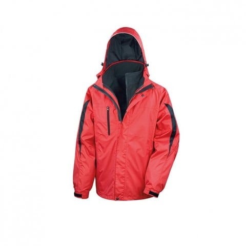 Kurtki - Men`s 3 in 1 Softshell Journey Jacket - R400M - Red - RAVEN - koszulki reklamowe z nadrukiem, odzież reklamowa i gastronomiczna