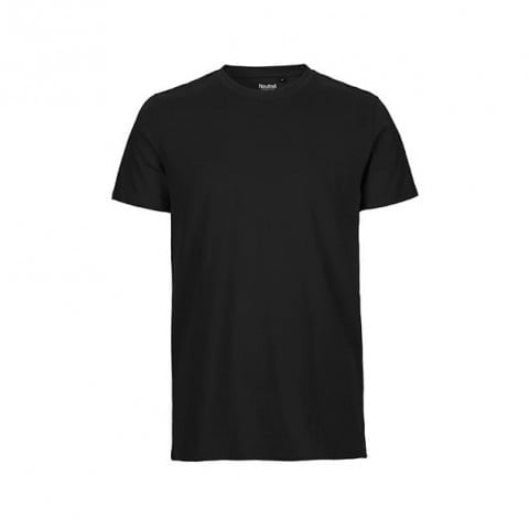 Koszulki T-Shirt - Męski T-Shirt w serek Fairtrade - Neutral O61001 - Black - RAVEN - koszulki reklamowe z nadrukiem, odzież reklamowa i gastronomiczna