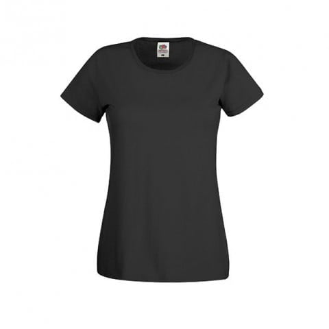 Koszulki T-Shirt - Damska koszulka Original Lady-Fit - Fruit of the Loom 61-420-0 - Black - RAVEN - koszulki reklamowe z nadrukiem, odzież reklamowa i gastronomiczna