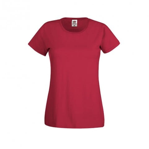 Koszulki T-Shirt - Damska koszulka Original Lady-Fit - Fruit of the Loom 61-420-0 - Brick Red - RAVEN - koszulki reklamowe z nadrukiem, odzież reklamowa i gastronomiczna