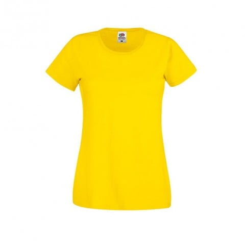 Koszulki T-Shirt - Damska koszulka Original Lady-Fit - Fruit of the Loom 61-420-0 - Yellow - RAVEN - koszulki reklamowe z nadrukiem, odzież reklamowa i gastronomiczna