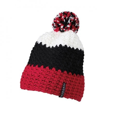 Czapki zimowe i akcesoria - Czapka zimowa Crocheted - Myrtle Beach MB7940 - Red/Black/White - RAVEN - koszulki reklamowe z nadrukiem, odzież reklamowa i gastronomiczna