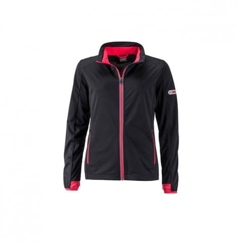 Kurtki - Ladies` Sports Softshell Jacket - JN1125 - Black - RAVEN - koszulki reklamowe z nadrukiem, odzież reklamowa i gastronomiczna