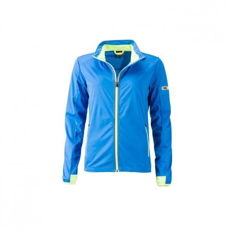 Kurtki - Ladies` Sports Softshell Jacket - JN1125 - Bright Blue - RAVEN - koszulki reklamowe z nadrukiem, odzież reklamowa i gastronomiczna