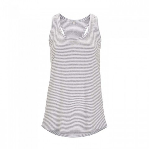 Koszulki T-Shirt - Damski Tank Top Racerback EP17 - WHMGYS - White Melange Grey Stripe - RAVEN - koszulki reklamowe z nadrukiem, odzież reklamowa i gastronomiczna