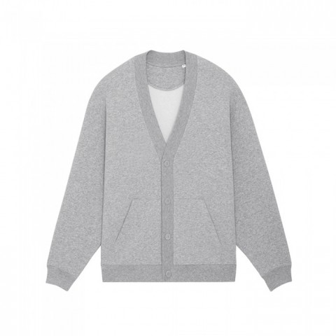 Bluzy - Kardigan unisex oversize Fletcher - STSU870 - Heather Grey - RAVEN - koszulki reklamowe z nadrukiem, odzież reklamowa i gastronomiczna