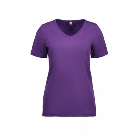 Koszulki T-Shirt - Damska koszulka z interlocku V-Neck - ID Identity 0506 - Purple - RAVEN - koszulki reklamowe z nadrukiem, odzież reklamowa i gastronomiczna