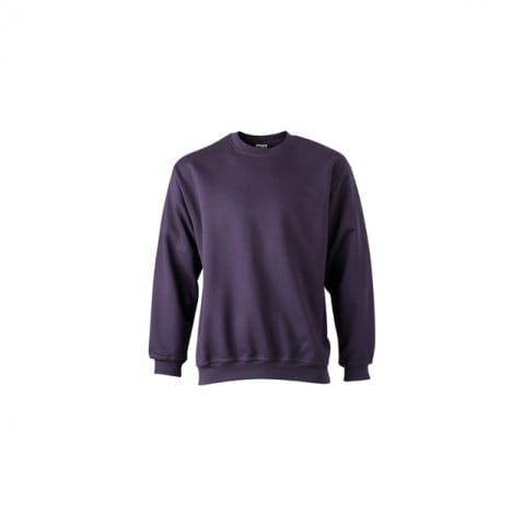 Bluzy - Bluza Crewneck Heavy - James & Nicholson JN040 - Aubergine - RAVEN - koszulki reklamowe z nadrukiem, odzież reklamowa i gastronomiczna