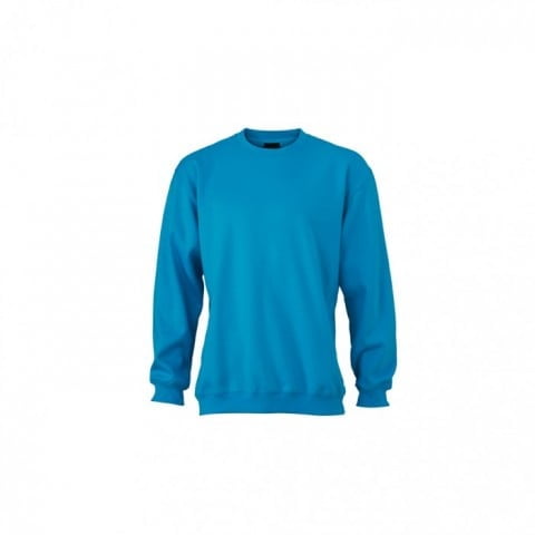 Bluzy - Bluza Crewneck Heavy - James & Nicholson JN040 - Turquoise - RAVEN - koszulki reklamowe z nadrukiem, odzież reklamowa i gastronomiczna