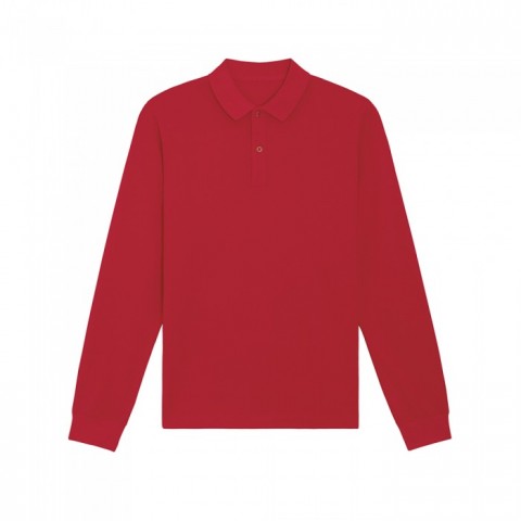 Koszulki Polo - Koszulka polo z długim rękawem unisex Prepster Longsleeve - STPU332 - Red - RAVEN - koszulki reklamowe z nadrukiem, odzież reklamowa i gastronomiczna