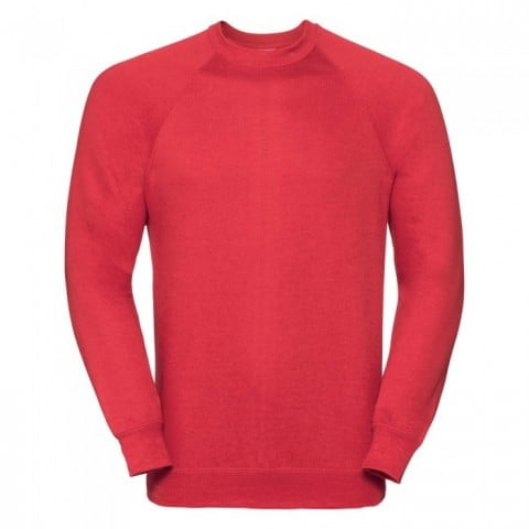 Bluzy - Bluza Crewneck Raglan - Russell R-762M-0 - Bright Red - RAVEN - koszulki reklamowe z nadrukiem, odzież reklamowa i gastronomiczna