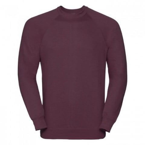 Bluzy - Bluza Crewneck Raglan - Russell R-762M-0 - Burgundy - RAVEN - koszulki reklamowe z nadrukiem, odzież reklamowa i gastronomiczna