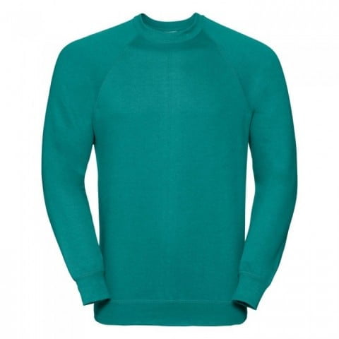 Bluzy - Bluza Crewneck Raglan - Russell R-762M-0 - Winter Emerald - RAVEN - koszulki reklamowe z nadrukiem, odzież reklamowa i gastronomiczna